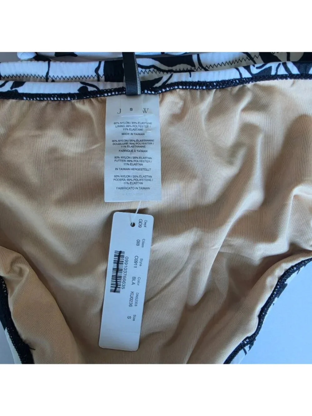 Athleta Black White Floral Halter Bikini Set Size M NWT Two Piece Swim Size S/M